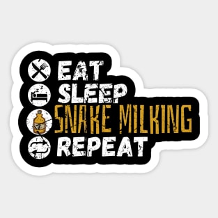 Eat Sleep Snake Milking Repeat Sticker